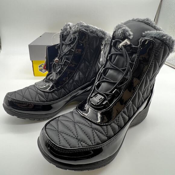 Khombu Waterproof Winter Ankle Snow Boots Size 6.5 Black - Picture 6 of 11
